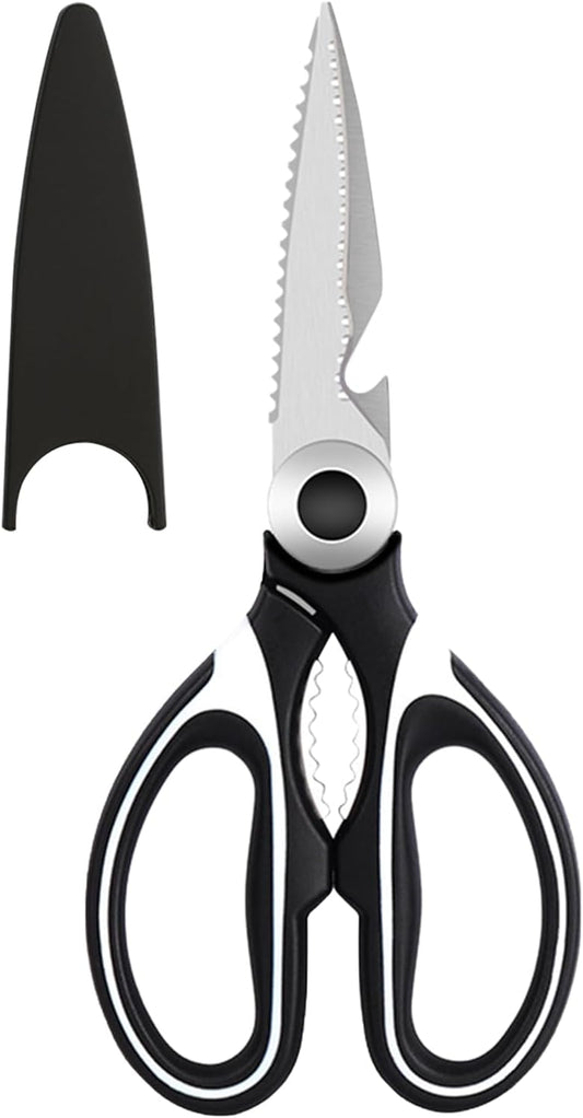 NileHome Kitchen Scissors, Stainless Steel Scissors All Purpose Heavy Duty, Kitchen Scissors for Food Dishwasher Safe, Kitchen Shears for Kitchen Meat Chicken Fish Poultry Herb Bread (Blue)