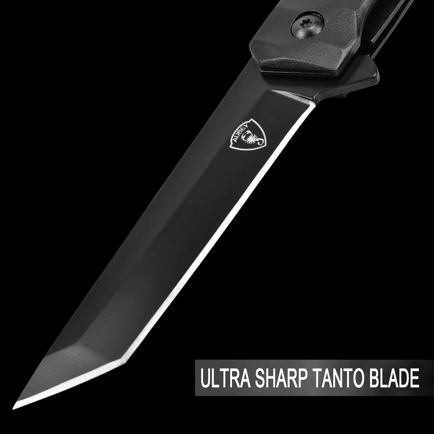 AUBEY Damascus Pocket Knife with Clip, Sharp Tanto Blade with VG10 Core Folding Knife with Abalone Shell Handle and Glass Breaker, EDC Camping Knife for Gift Survival Collection