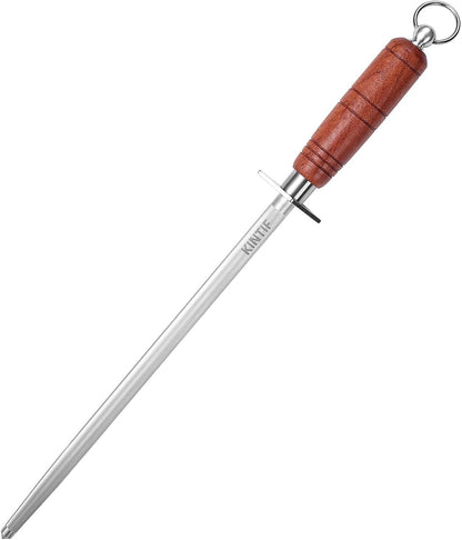 Sharpening Steel with Larger Diameter Professional Honing Rod Knife Sharpener, High Carbon Steel Knife Sharpener Rod, Magnetized Steel, Ideal for All Chef Knives