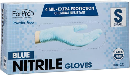 ForPro Disposable Nitrile Gloves, Chemical Resistant, Powder-Free, Latex-Free, Non-Sterile, Food Safe, 4 Mil