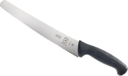 Mercer Culinary M22408 Millennia Black Handle, 8-Inch Offset Wavy Edge, Bread Knife