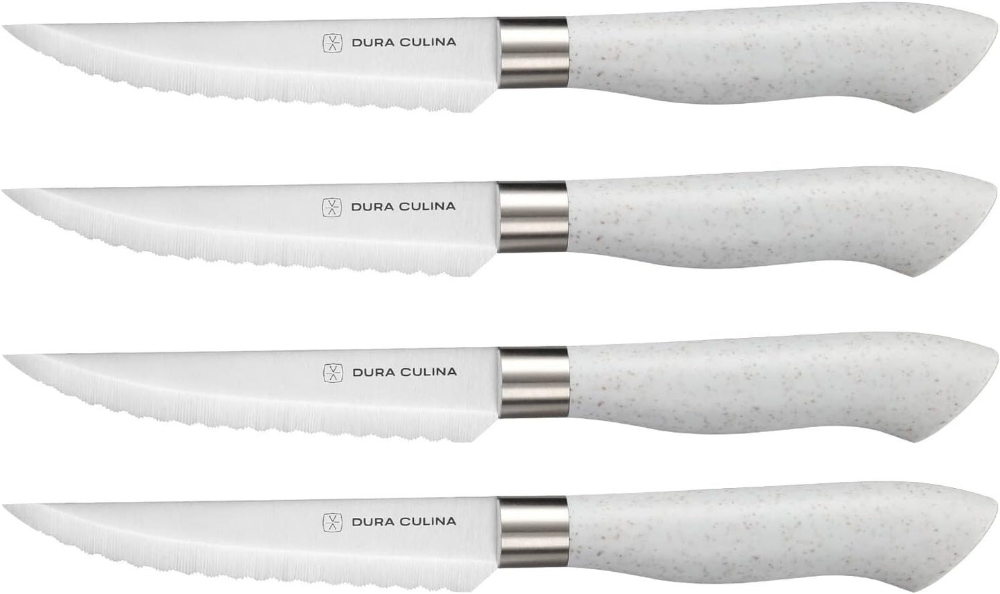 DURA LIVING 14-Piece Color-Coded Knife & Cutting Board Set – Razor-Sharp Stainless Steel Blades with Blade Guards, 4 Multi-Color Flexible Cutting Mats