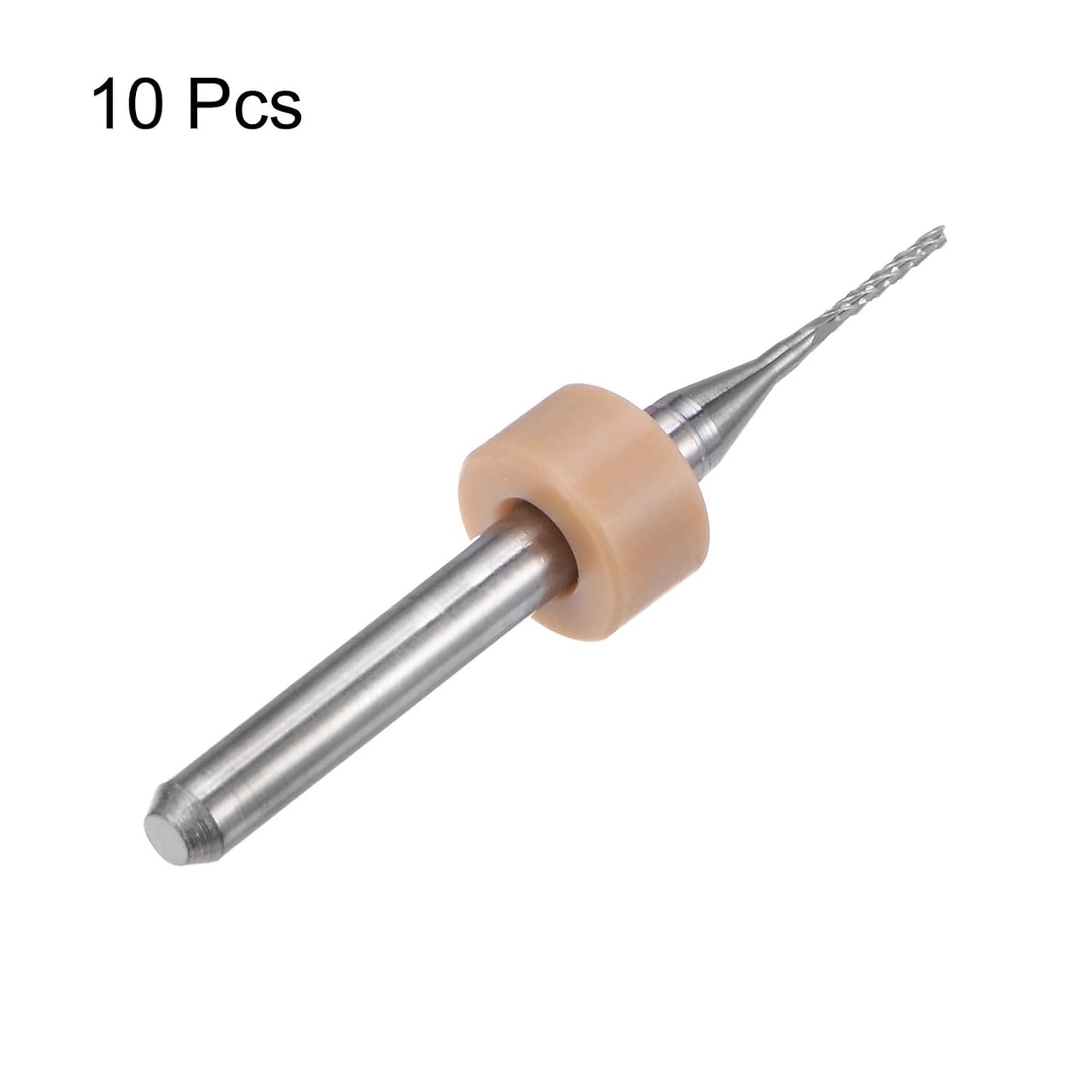 HARFINGTON 10pcs End Mill Bits 0.8mm Solid Carbide CNC Router Bits Engraving Cutter Tools for PCB Circuit Board Milling Machine Wood Carving, 1/8" Straight Shank