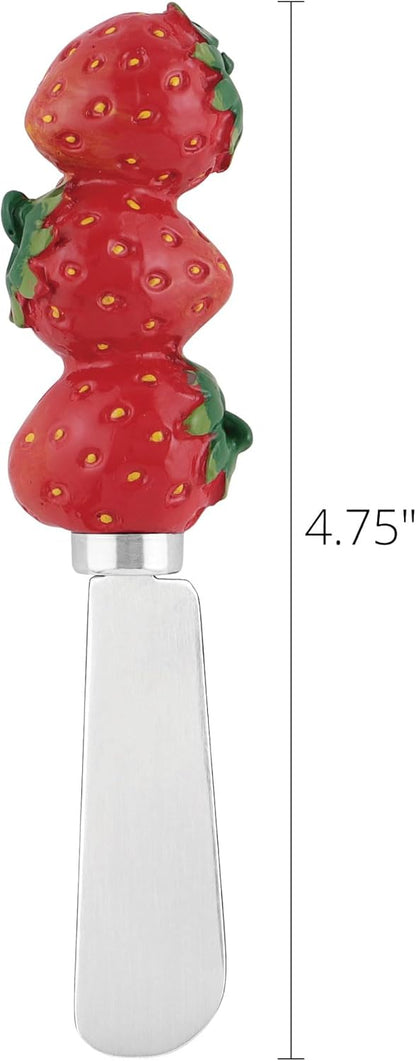 Supreme Housewares Pineapple Cheese Spreaders, Hand-Painted Resin Handles with Stainless Steel Blades for Spreading Cream Cheese, Butter, Jam, or Sandwich, Set of 4