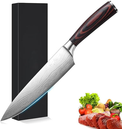 3 Pieces Knife Set, High Carbon Stainless Steel Professional Kitchen Knife Set, Ultra Sharp Chef Knives Sets with Ergonomic Wooden Handle