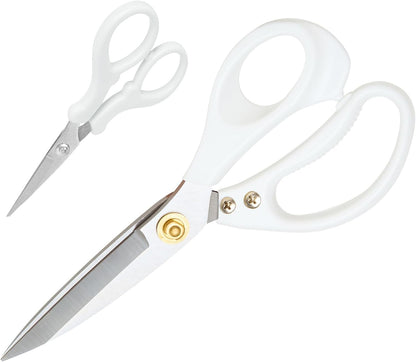 All Purpose Kitchen Scissors, Kitchen Shears Heavy Duty - Dishwasher Safe Food Scissors- Multipurpose Cooking Shears for Meat Poultry Food, Herbs, and Fish, Comfort Grip Handles, White