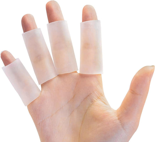 Sumifun Gel Finger Protector, 10 Pcs Silicone Finger Sleeves for Corns, Fingernails Loss, Friction Pain Relief, Blue