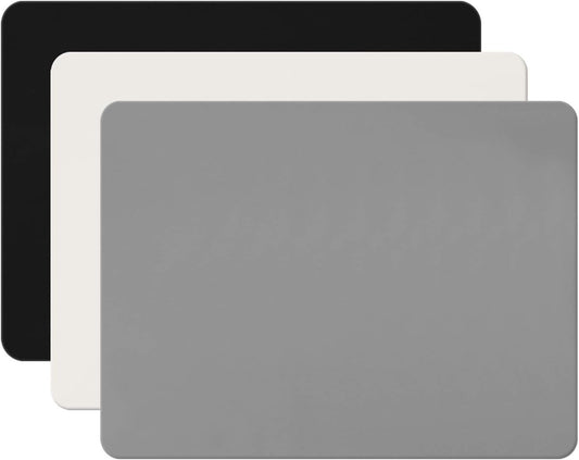 Gartful 3Pack Silicone Sheet for Crafts, Resin Jewelry Casting Molds Mat, Food Grade Silicone Placemat, Multipurpose Table Protector, Nonstick Nonskid Heat-Resistant, Black&Gray&Beige (15.7x11.8inch)