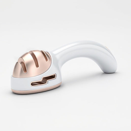 Knife Sharpener for Kitchen, Gold Pink Handheld Sharpener for Repairing and Polishing Kitchen Knives,Manual Sharpener Suitable for Various Kitchen Knives