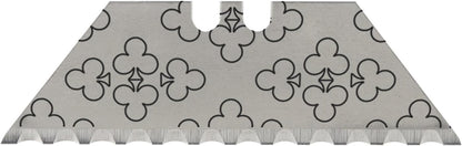 NDZ Performance Serrated Steel Blade Replacement for Utility Knife & Box Cutters, Custom Double Sided Laser Engraved Designs, Silver - Skull - 3 Pack