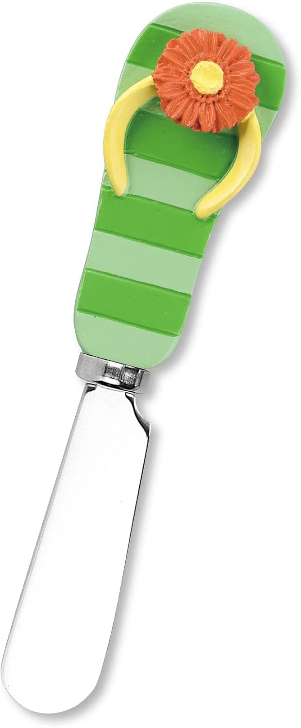 Supreme Housewares Seashell Cheese Spreaders, Hand-Painted Resin Handles with Stainless Steel Blades for Spreading Cream Cheese, Butter, and Jam, Assorted Designs, Set of 4