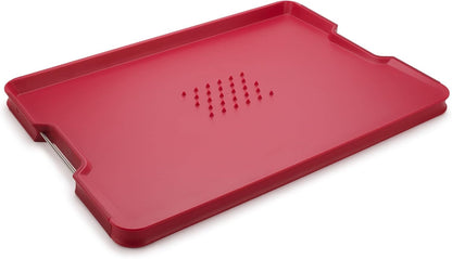 Joseph Joseph Cut&Carve Plus - Non-Slip, Multi-Function, Double-Sided Cutting Board for Food Preparation and Carving- Dishwasher Safe, Large – Black