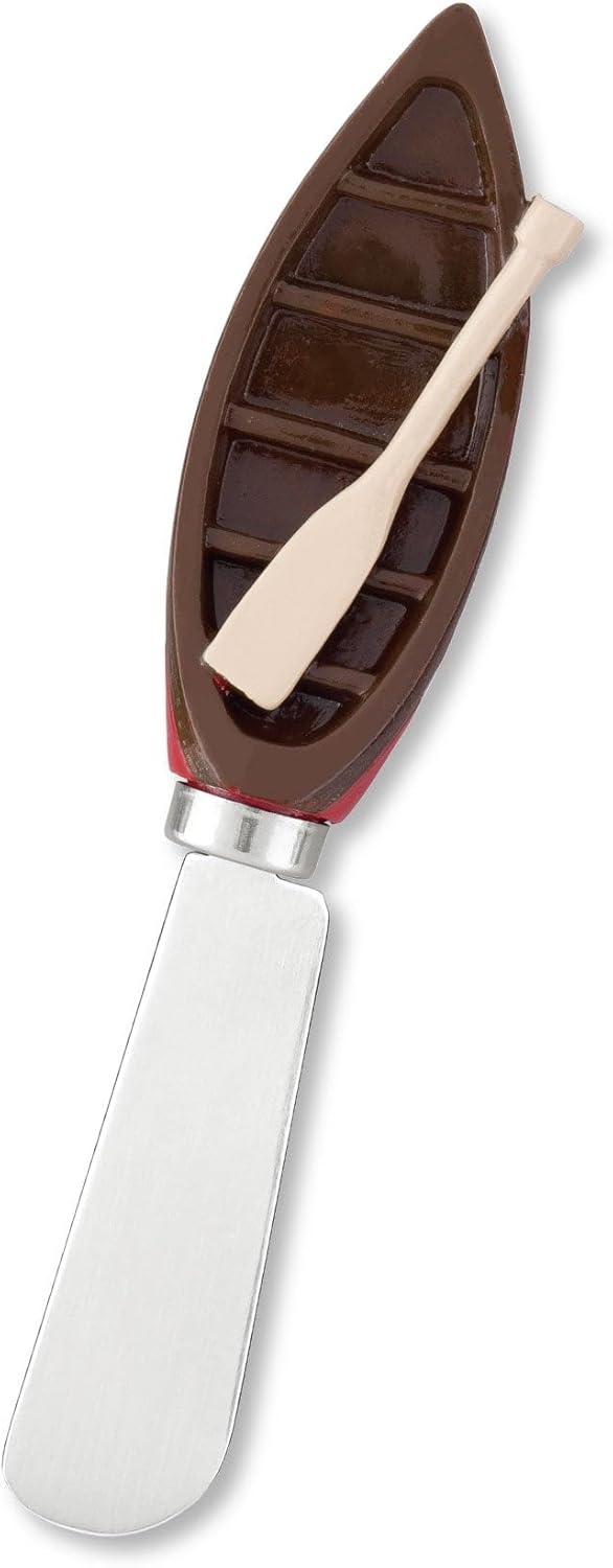 Supreme Housewares Tiki Bar Cheese Spreaders, Hand-Painted Resin Handles with Stainless Steel Blades for Spreading Cream Cheese, Butter, and Jam, Assorted Designs, Set of 4