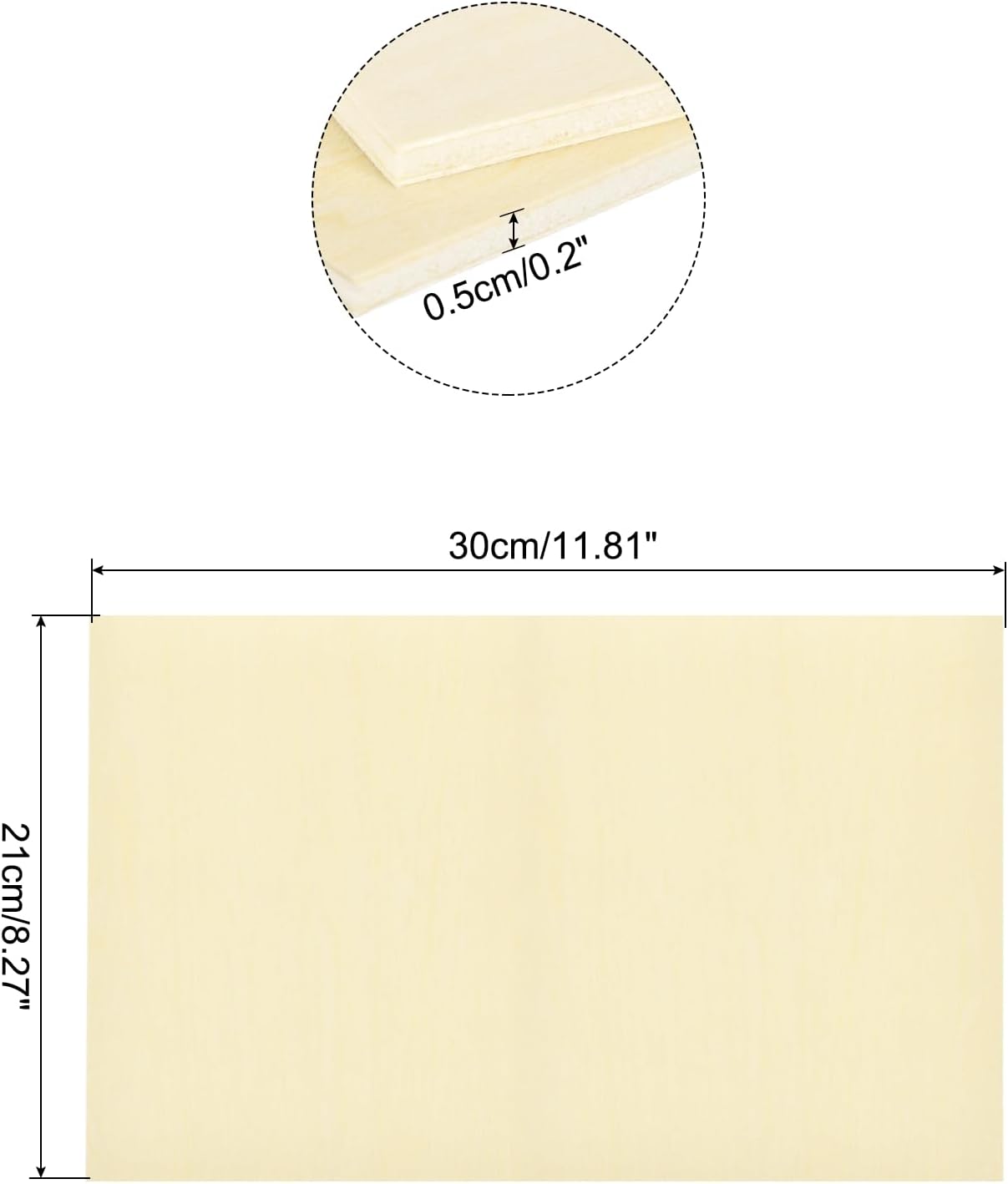 MECCANIXITY 3pcs Basswood Sheets 12 x 8 x 3/8 Inch Unfinished Wood Boards Plywood for DIY Crafts Laser Cutting with Smooth Surfaces