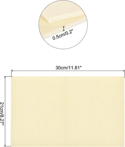 MECCANIXITY 3pcs Basswood Sheets 12 x 8 x 3/8 Inch Unfinished Wood Boards Plywood for DIY Crafts Laser Cutting with Smooth Surfaces