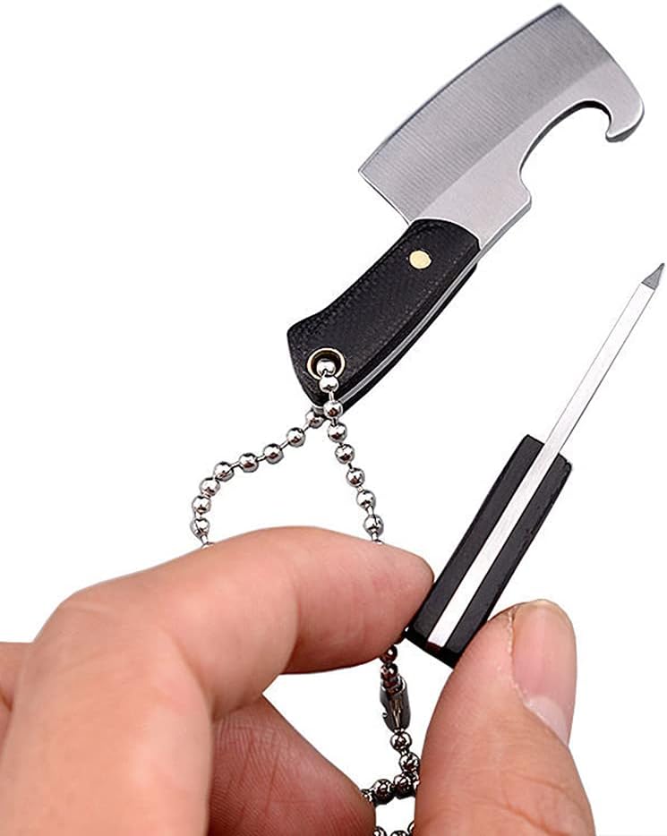 2pcs Stainless Steel Portable Mini Pocket Knife Small Knife Tiny Thumb Multitool Box Cutter Tools (Chef Knife)