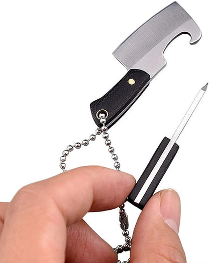 2pcs Stainless Steel Portable Mini Pocket Knife Small Knife Tiny Thumb Multitool Box Cutter Tools (Chef Knife)