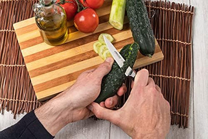 Arcos Forged Paring Knife 4 Inch Stainless Steel. Sharp Kitchen Knife for Peeling Fruits and Vegetables. Ergonomic Polyoxymethylene Handle and 100mm Blade. Series Manhattan. Color Black