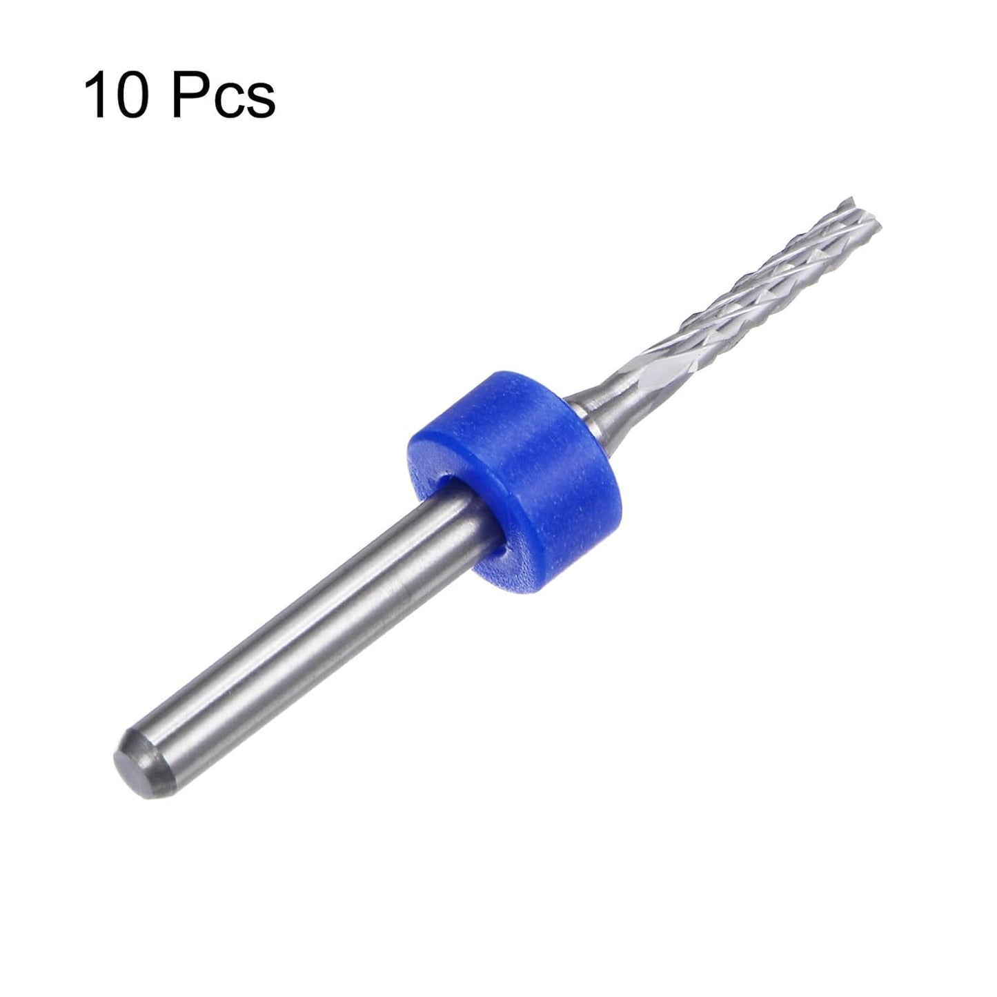HARFINGTON 10pcs End Mill Bits 0.8mm Solid Carbide CNC Router Bits Engraving Cutter Tools for PCB Circuit Board Milling Machine Wood Carving, 1/8" Straight Shank