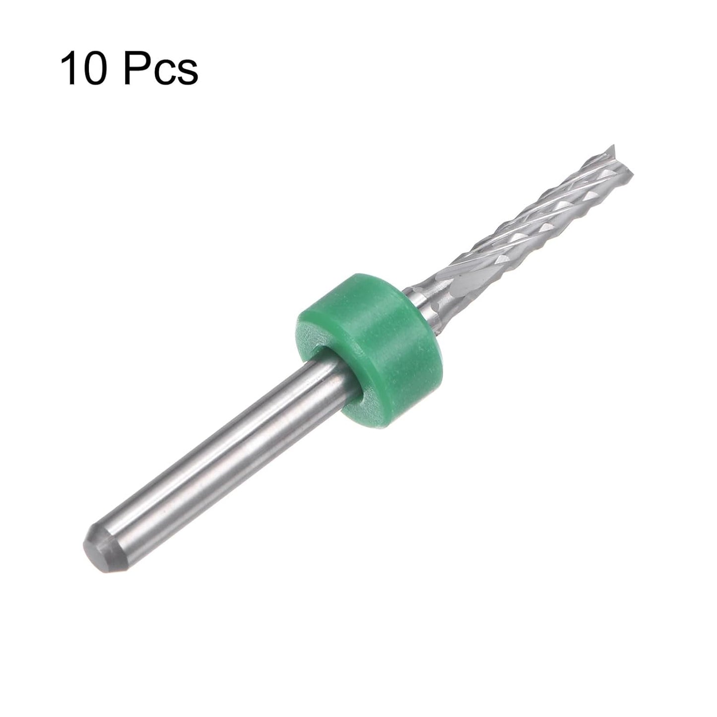 HARFINGTON 10pcs End Mill Bits 0.8mm Solid Carbide CNC Router Bits Engraving Cutter Tools for PCB Circuit Board Milling Machine Wood Carving, 1/8" Straight Shank