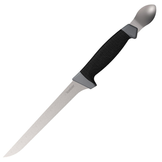 Kershaw 7" Boning Knife with Spoon, Stainless Steel Blade with Protective Sheath, Fishing Fillet Knife, Two-in-One Fishing Tool for Anglers