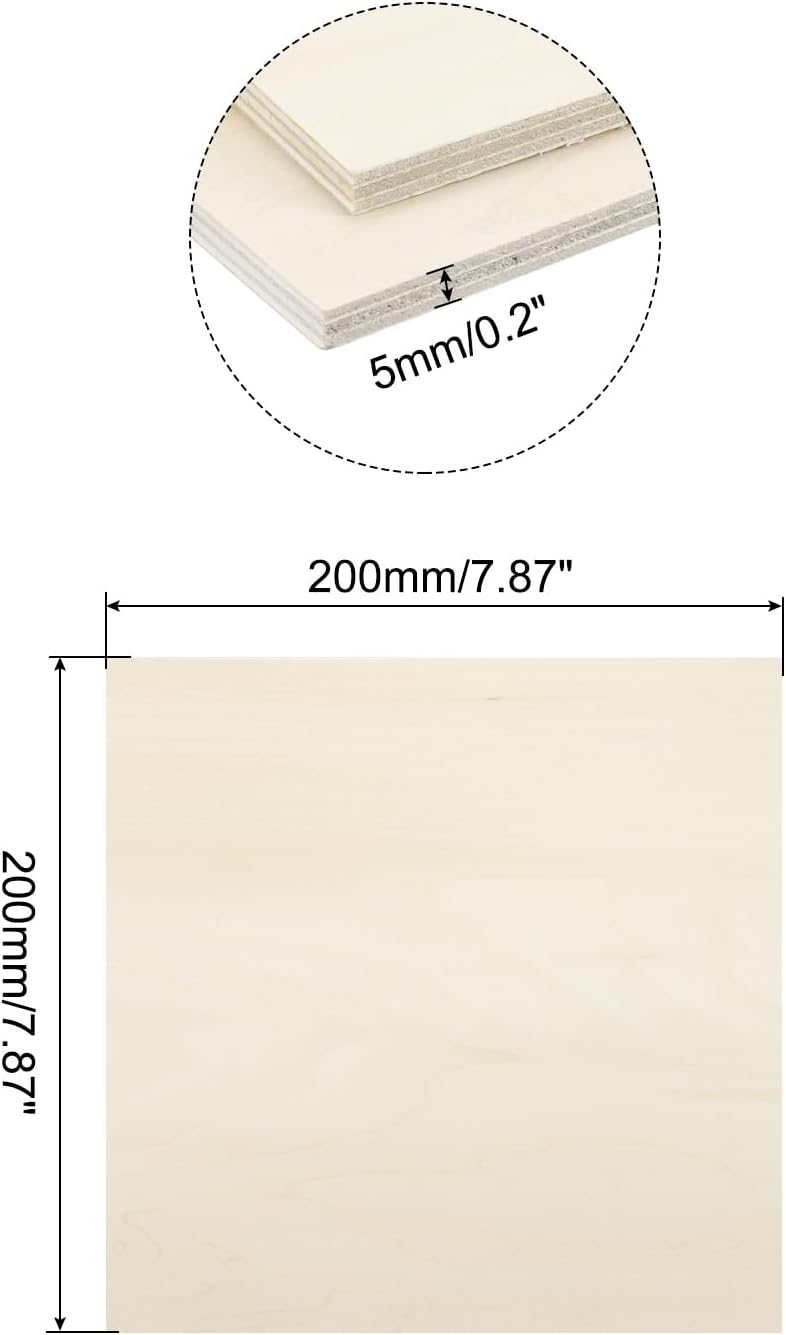 MECCANIXITY 3pcs Basswood Sheets 12 x 8 x 3/8 Inch Unfinished Wood Boards Plywood for DIY Crafts Laser Cutting with Smooth Surfaces