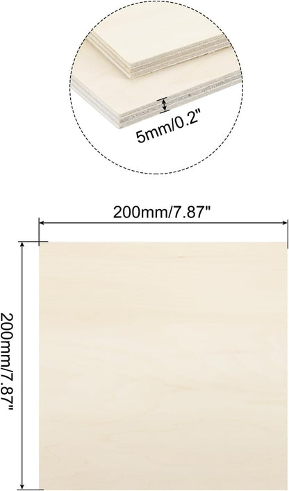 MECCANIXITY 3pcs Basswood Sheets 12 x 8 x 3/8 Inch Unfinished Wood Boards Plywood for DIY Crafts Laser Cutting with Smooth Surfaces