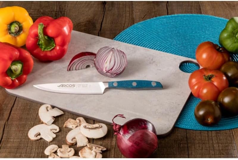 Arcos Forged Paring Knife 4 Inch Stainless Steel. Sharp Kitchen Knife for Peeling Fruits and Vegetables. Ergonomic Polyoxymethylene Handle and 100mm Blade. Series Manhattan. Color Black