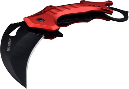 Tac-Force Folding Pocket Knife, 3.25-inch Serrated Blade, Orange Aluminum Handle, 7.75-inch Overall Length TF-705EM