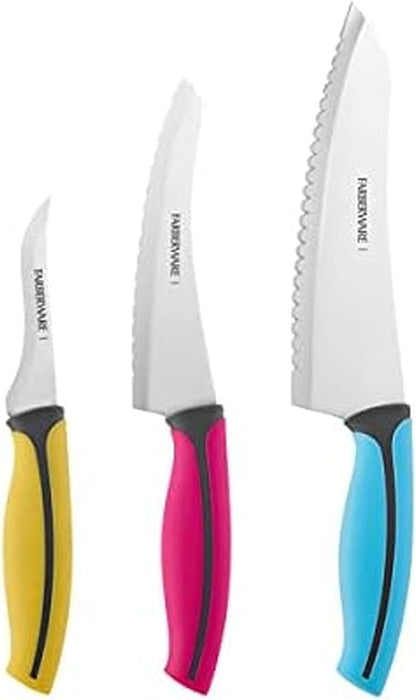 Farberware Precise Slice Utility Knife Set, 3 Piece, Multicolor