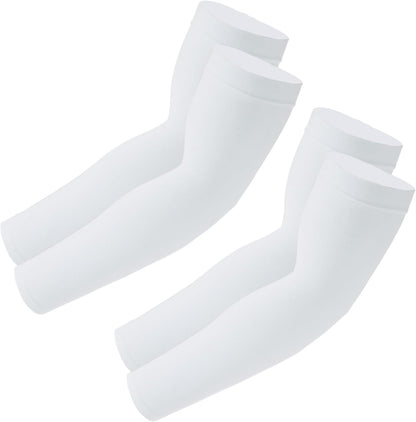 SHEVERCH 2 Pairs Cooling Arm Sleeves Sun UV Protection Sports Compression Sleeves for Men Women