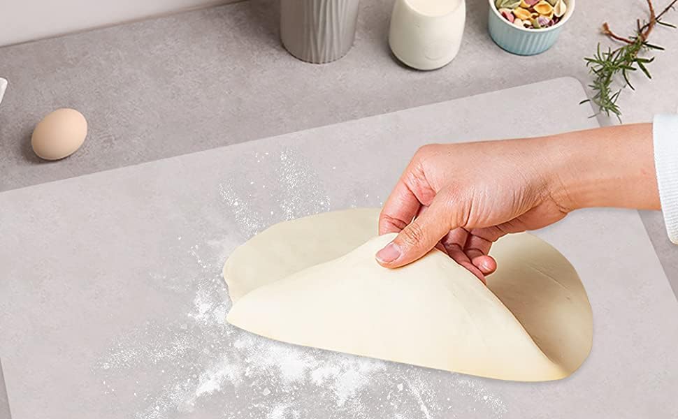 Extra Large Dark Green Countertop Mat - Silicone Table Kitchen Desk Mat - Non-Slip & Heat Resistant - Dinner Placemat Pastry Dough Rolling Mat - Colors B