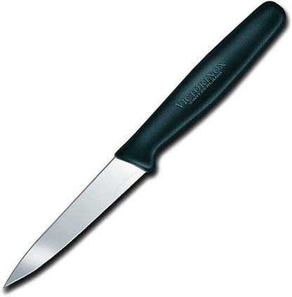 Victorinox 3.25 Inch Paring Knife with Serrated Edge, Spear Point, Black