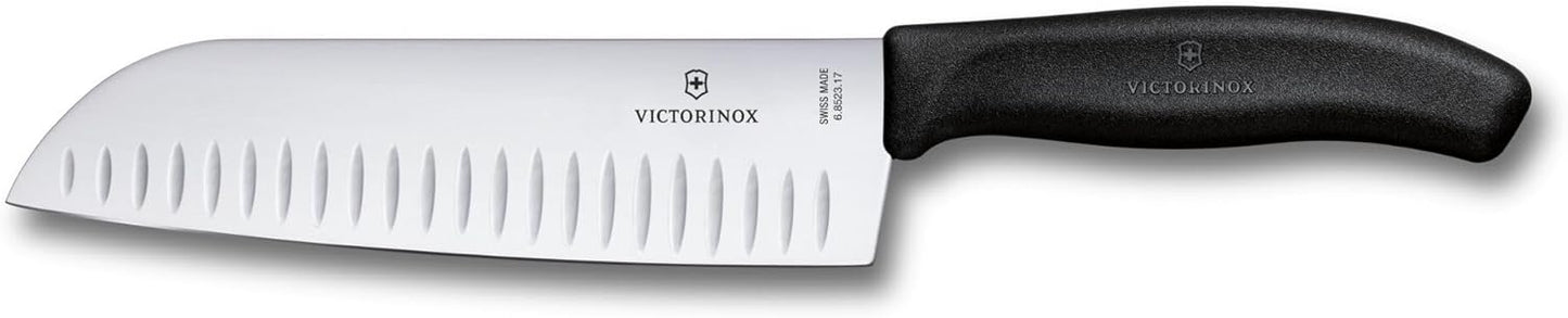 Victorinox Swiss Classic 2-Piece Kitchen Starter Set, 7" Santoku Knife and 3.25" Serrated Paring Knife, Black