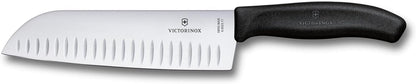 Victorinox Swiss Classic 2-Piece Kitchen Starter Set, 7" Santoku Knife and 3.25" Serrated Paring Knife, Black