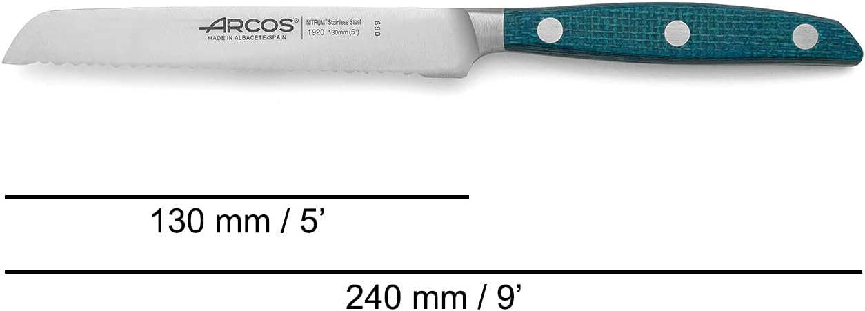 Arcos Forged Boning Knife in Nitrum Stainless Steel, Professional 6 Inch Butcher Knife for Removing Meat from Bones, Ergonomic Blue Handle, Brooklyn Series