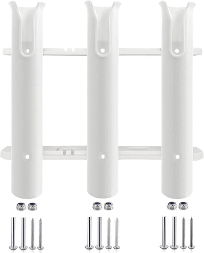 ISURE MARINE Fishing Rod Holder Bracket Wall Mounted Boat Side Mount Tool Holder Tube Links with Screws 2/3/4/6 Pole Tube (White/Black)