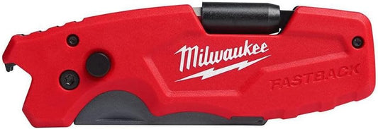 Milwaukee FASTBACK Compact Knife, and FASTBACK 6-in-1 Folding Utility Knives, w/Blade (knife 2pack) Red-black