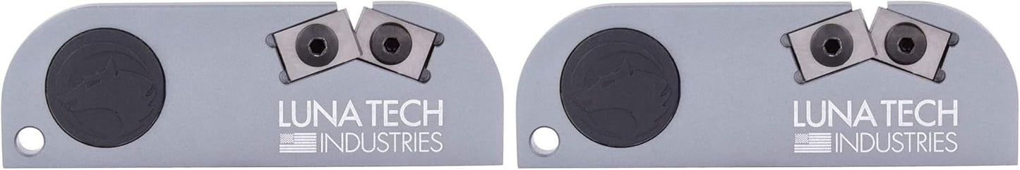 Luna Tech, LTK9505, Finger Carbide Knife Sharpener, Aluminum Plate, TPR Grooves, Laser Markings, Compact, Tether Hole