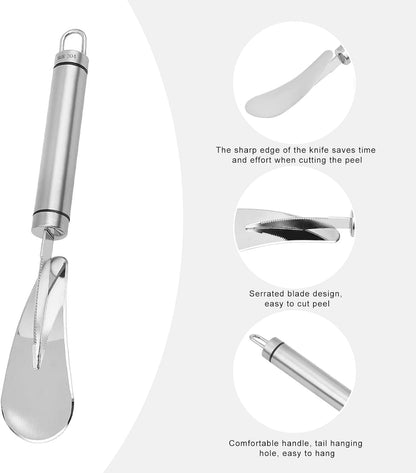 Grapefruit Knife - Curved Serrated Stainless Steel, Pack of 2 with 2 Pcs Spoons, for Grapefruit & Oranges