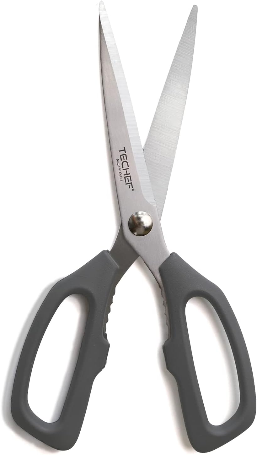 TECHEF Kitchen Shears, All Purpose Scissors, Dishwasher Safe, Heavy Duty Meat Scissors Poultry Shears, Stainless Steel, Made in Korea (Dark Gray)
