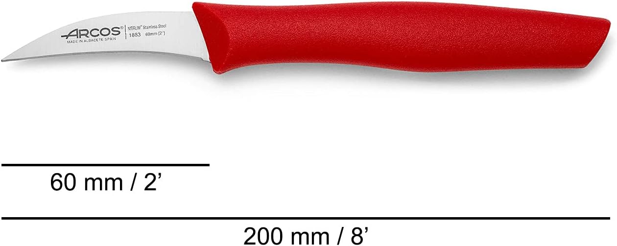 Arcos Set 3 pieces Paring Knife 3 Inch. 3 Paring Knives of Stainless Steel and Ergonomic Polypropylene Handle for Cutting Fruits, Vegetables and Tubers.. Series Nova. Color Black