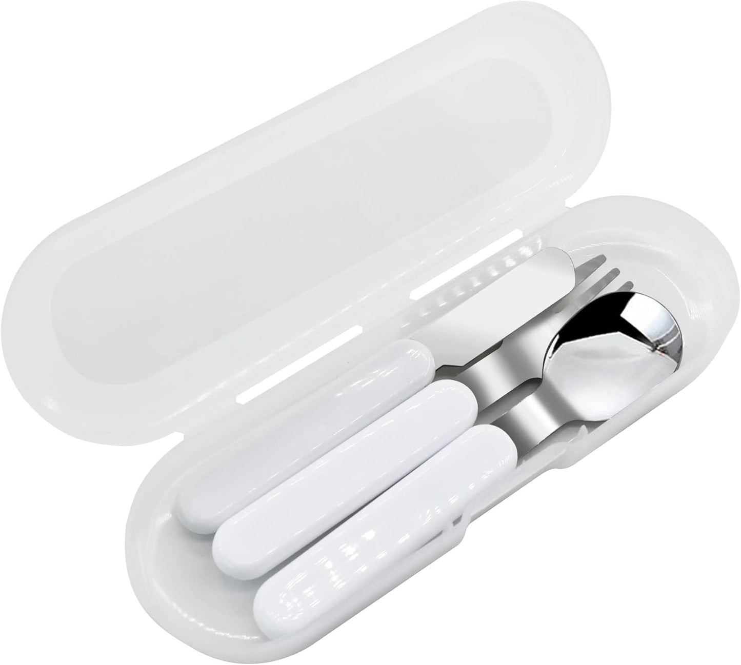 VANRA 3-Piece Children Knife Spoon Fork Set 18/10 Stainless Steel Child Flatware Set Kids Utensils Set with Case for Lunch Box (Fork Spoon Knife Combo)