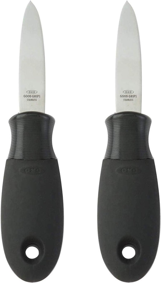 OXO Good Grips Oyster Knife with Non Slip Handle, Black/Silver (2 Pack)
