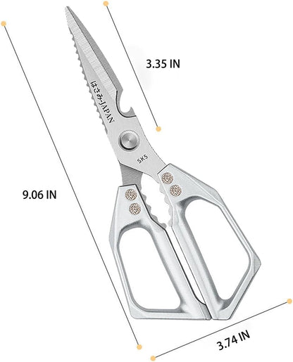 Multi-Purpose Rust Proof Kitchen Shears, Heavy Duty Meat Scissors, Dishwasher Safe, for Chicken, Vegetables, Steak, Fish Scaling & Bottle Opener(Red)
