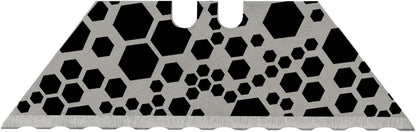 NDZ Performance Serrated Steel Blade Replacement for Utility Knife & Box Cutters, Custom Double Sided Laser Engraved Designs, Silver - Skull - 3 Pack