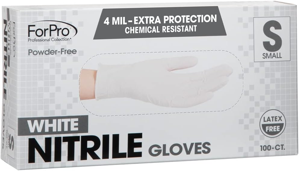 ForPro Disposable Nitrile Gloves, Chemical Resistant, Powder-Free, Latex-Free, Non-Sterile, Food Safe, 4 Mil