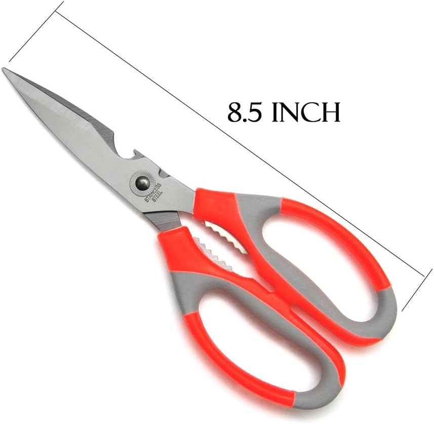 Hometeq 2 Pack - Scissors Stainless Steel Heavy Duty Sharp Kitchen Scissors Multi-Purpose Poultry Shears with Soft Grip Handles