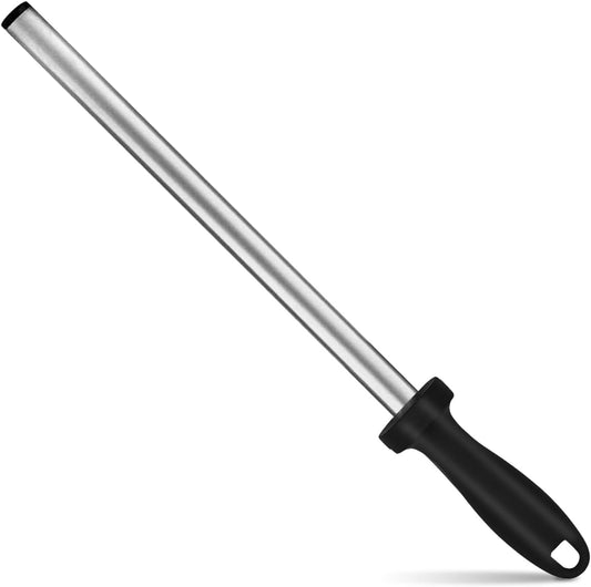 12 Inch Diamond Knife Sharpening Steel, Professional Knife Sharpener Rod, Diamond coating Honing Steel, Premium diamond Knife Sharpener Rod for all knives