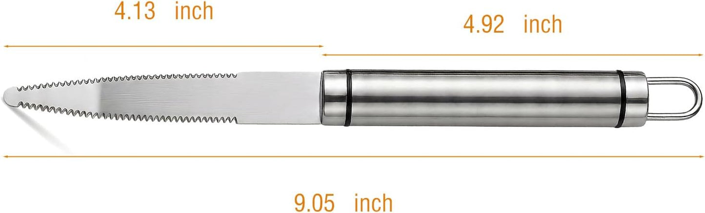 2-Pack Stainless Steel Grapefruit Knife Curved Serrated Blade – Ergonomic Fruit Cutter for Citrus, Dishwasher Safe Kitchen Tool Set